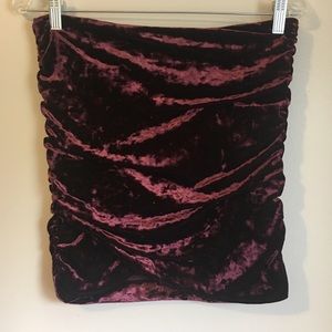 Free People | Burgandy Velvet Mini Skirt Size M